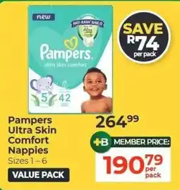 Dis-Chem Pampers Ultra Skin Comfort Nappies offer