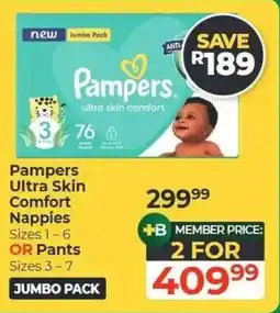 Dis-Chem Pampers Ultra Skin Comfort Nappies offer