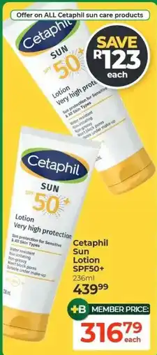 Dis-Chem Cetaphil Sun Lotion SPF50+ offer