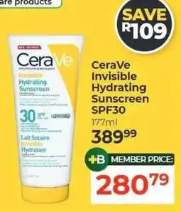 Dis-Chem CeraVe Invisible Hydrating Sunscreen SPF30 offer