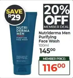 Dis-Chem Nutriderma Men Purifying Face Wash offer