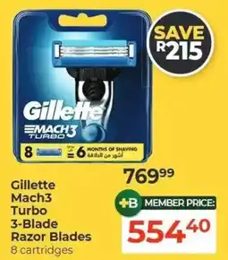 Dis-Chem Gillette Mach3 Turbo 3-Blade Razor Blades offer