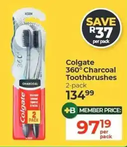 Dis-Chem Colgate 360° Charcoal Toothbrushes offer