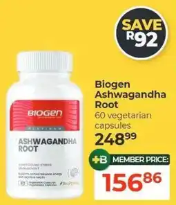 Dis-Chem Biogen Ashwagandha Root offer