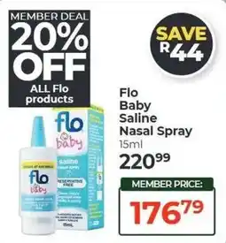 Dis-Chem Flo Baby Saline Nasal Spray offer