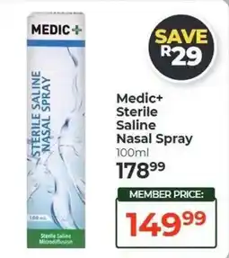 Dis-Chem Medic+ Sterile Saline Nasal Spray offer