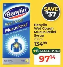 Dis-Chem Benylin Wet Cough Mucus Relief Syrup offer