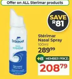 Dis-Chem Sterimar Nasal Spray offer