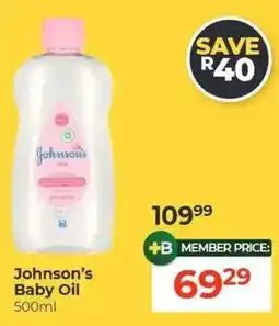Dis-Chem Johnson's Baby Oil offer