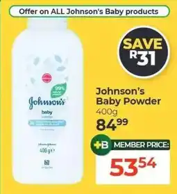 Dis-Chem Johnson's Baby Powder offer