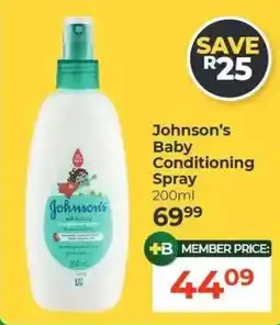 Dis-Chem Johnson's Baby Conditioning Spray offer
