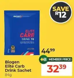 Dis-Chem Biogen Elite Carb Drink Sachet offer