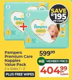 Dis-Chem Pampers Premium Care Nappies offer