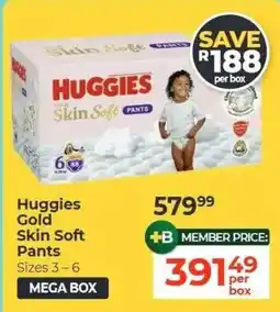 Dis-Chem Huggies Gold Skin Soft Pants offer