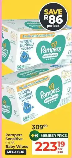 Dis-Chem Pampers Sensitive Baby Wipes offer