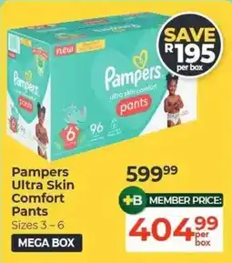Dis-Chem Pampers Ultra Skin Comfort Pants offer