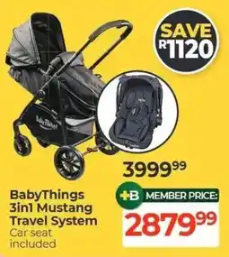 Dis-Chem BabyThings 3in1 Mustang Travel System offer