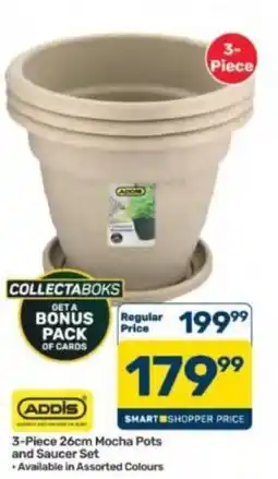 Pick n Pay Hypermarket Addis 26cm Mocha Pots and Saucer Set Assorted offer