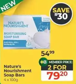 Dis-Chem Nature's Nourishment Moisturising Soap Bar offer