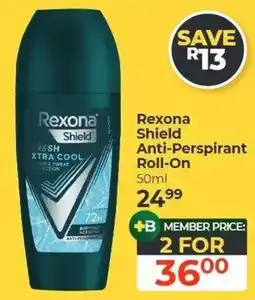 Dis-Chem Rexona Shield Anti-Perspirant Roll-On offer