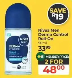 Dis-Chem Nivea Men Derma Control Roll-On offer