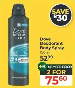 Dis-Chem Dove Men Care Deodorant Body Spray offer