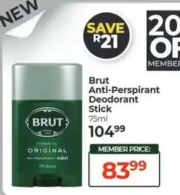 Dis-Chem Brut Anti-Perspirant Deodorant Stick offer
