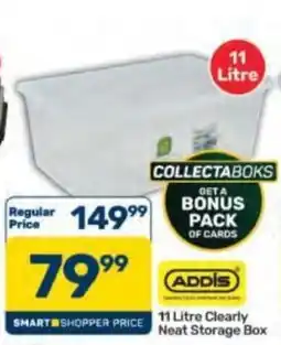 Pick n Pay Hypermarket ADDIS 11 Litre Clearly Neat Storage Box offer