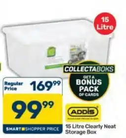 Pick n Pay Hypermarket ADDIS 15 Litre Clearly Neat Storage Box offer