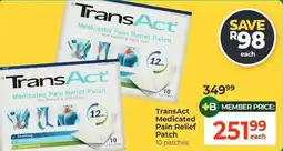 Dis-Chem TransAct Medicated Pain Relief Patch offer