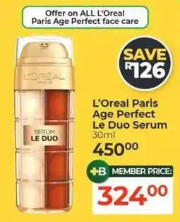 Dis-Chem L'Oreal Paris Age Perfect Le Duo Serum offer