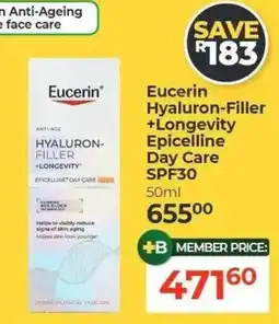 Dis-Chem Eucerin Hyaluron-Filler +Longevity Epicelline Day Care offer
