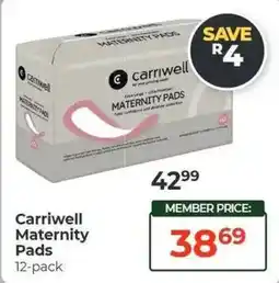 Dis-Chem Carriwell Maternity Pads offer