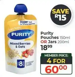 Dis-Chem Purity Pouches Mixed Berries & Oats offer