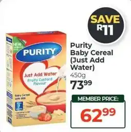 Dis-Chem Purity Baby Cereal (Just Add Water) offer