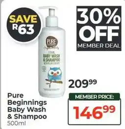 Dis-Chem Pure Beginnings Baby Wash & Shampoo offer