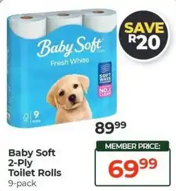 Dis-Chem Baby Soft 2-Ply Toilet Rolls offer