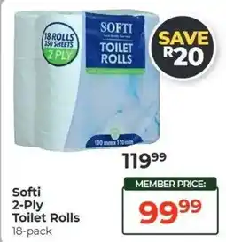Dis-Chem Softti 2-Ply Toilet Rolls offer