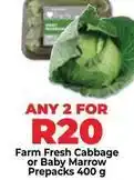Food Lover's Market Farm fresh cabbage or baby marrow prepacks offer