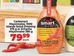 Food Lover's Market Carbsmart mayonnaise, islands salad dressing or sriracha mayonnaise offer