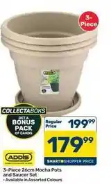 Pick n Pay Hypermarket Addis - 3-piece 26cm mocha pots and saucer set offer