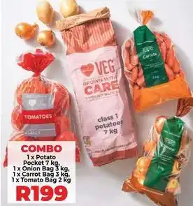 Combo: potato, onion, carrot, tomato