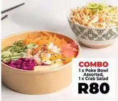 Food Lover's Market Poke bowl assorted, crab salad offer