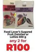 Sugared fruit dainties or lollies