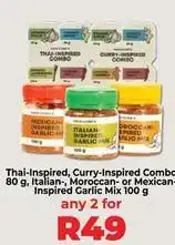 Food Lover's Market Thai-inspired, curry-inspired combo, italian-, moroccan- or mexican-inspired garlic mix offer