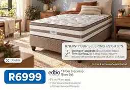 OK Furniture Edblo - 137cm espresso base set offer