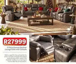 OK Furniture Everest - 3-piece recliner lounge suite with console offer