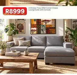 OK Furniture 2-division tracy mkii corner chaise lounge suite with console offer
