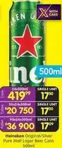Shoprite Liquor Heineken - original/silver pure malt lager beer cans offer