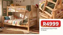 OK Furniture Homestead clear-finish tri-bunk offer